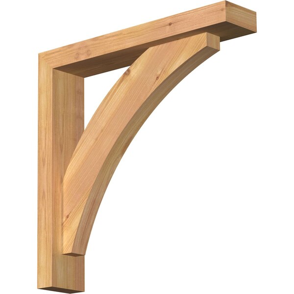 Ekena Millwork Thorton Block Smooth Bracket w/ Offset Brace, Western Red Cedar, 3 1/2"W x 18"D x 18"H BKT0402X18X18THR05SWR - main